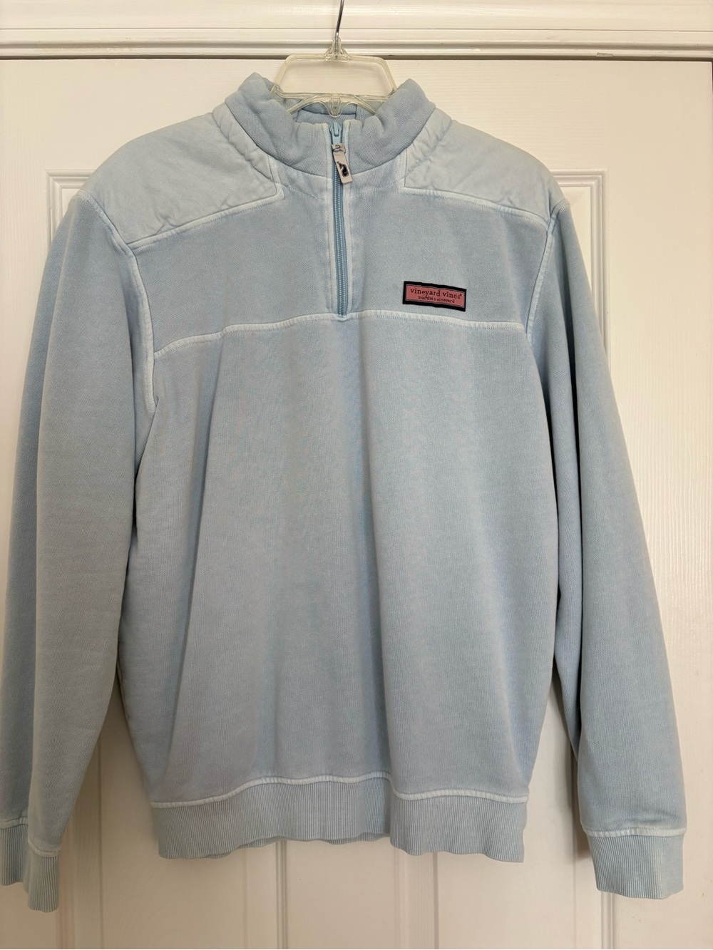 Vineyard Vines Men’s Light Blue Quarter-Zip Fleece Pullover
